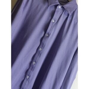 Mizzen & Main Shirt Mens XL Purple Gingham SpinnakerTrim Fit Performance USA‎